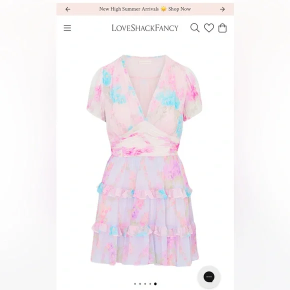 LoveShackFancy Spirea Floral Chiffon Mini Dress - Picture 3 of 7